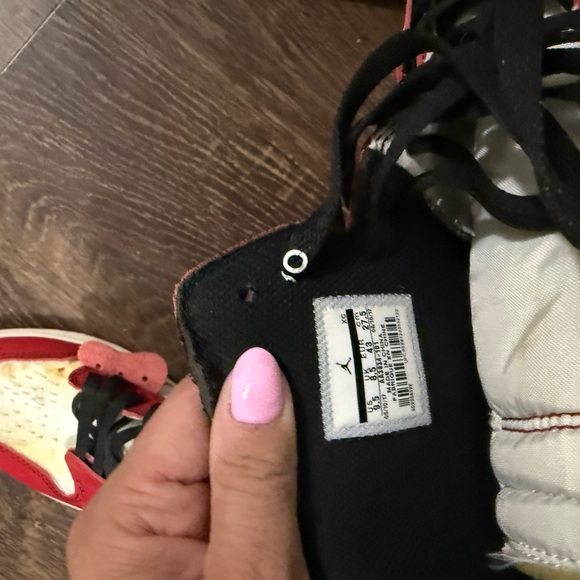 Nike air Jordan Red and Cream Sneakers - Picture 6 of 9